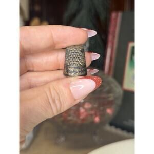 Waite Thresher Co Sterling Silver Thimble Antique Size 7 C.1900 Edwardian Era